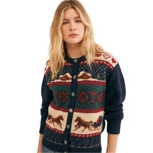 Women's Multicolor Patterned Sweater Christmas sweater S